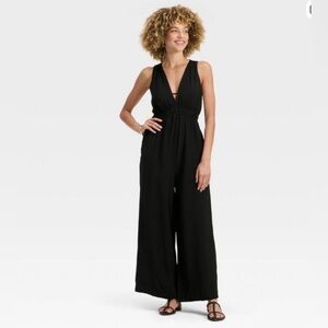 a new day Black V-Neck Wide-Leg Jumpsuit